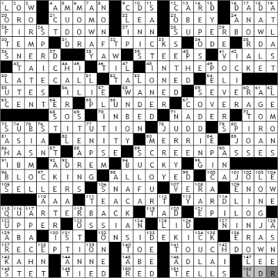 0207-10 New York Times Crossword Answers 7 Feb 10