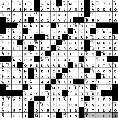 0418-10 New York Times Crossword Answers 18 Apr 10