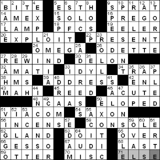 0831-10 New York Times Crossword Answers 31 Aug 10