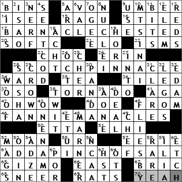 0901-10 New York Times Crossword Answers 1 Sep 10