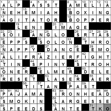 1001-10: New York Times Crossword Answers 1 Oct 10, Friday
