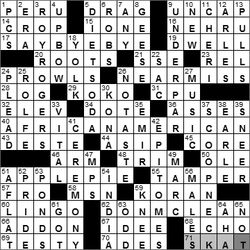 1005-10: New York Times Crossword Answers 5 Oct 10, Tuesday