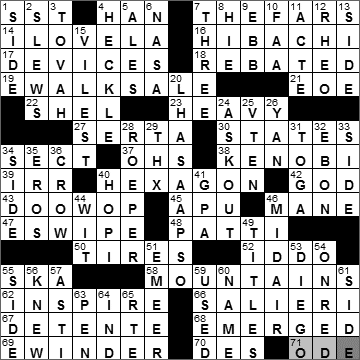 1007-10: New York Times Crossword Answers 7 Oct 10, Thursday