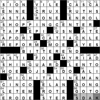 1013-10: New York Times Crossword Answers 13 Oct 10, Wednesday