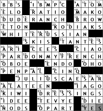 1102-10: New York Times Crossword Answers 2 Nov 10, Tuesday