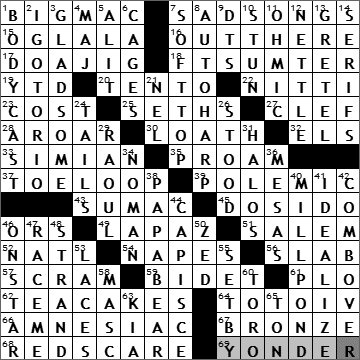 1106-10: New York Times Crossword Answers 6 Nov 10, Saturday