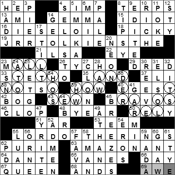 1109-10: New York Times Crossword Answers 9 Nov 10, Tuesday