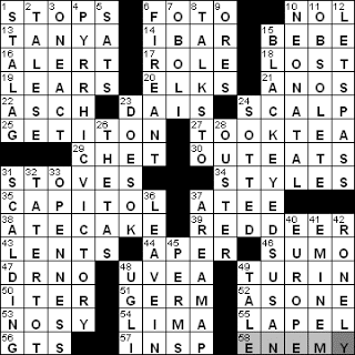 1119-10: New York Times Crossword Answers 19 Nov 10, Friday