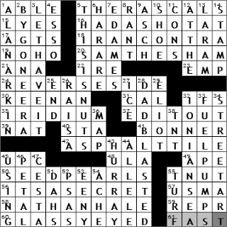 1120-10: New York Times Crossword Answers 20 Nov 10, Saturday