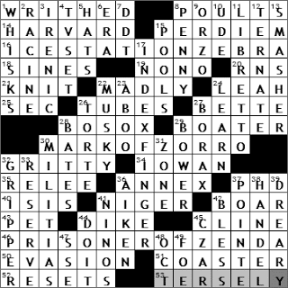1126-10: New York Times Crossword Answers 26 Nov 10, Friday