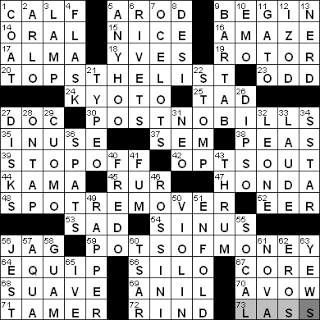 1130-10: New York Times Crossword Answers 30 Nov 10, Tuesday