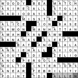 1201-10: New York Times Crossword Answers 1 Dec 10, Wednesday