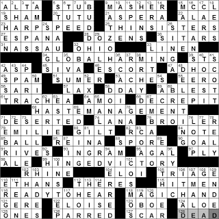 1212-10: New York Times Crossword Answers 12 Dec 10, Sunday