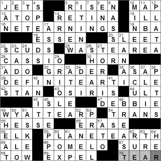 1213-10: New York Times Crossword Answers 13 Dec 10, Monday