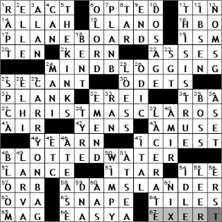 1221-10: New York Times Crossword Answers 21 Dec 10, Tuesday