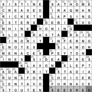 0107-11: New York Times Crossword Answers 7 Jan 11, Friday