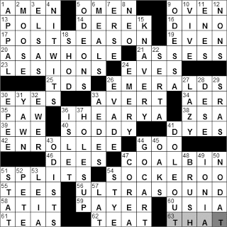0118-11: New York Times Crossword Answers 18 Jan 11, Tuesday