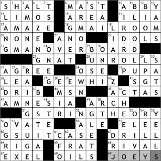 0119-11: New York Times Crossword Answers 19 Jan 11, Wednesday