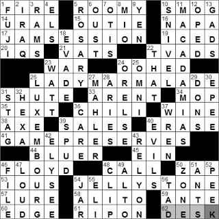 0124-11: New York Times Crossword Answers 24 Jan 11, Monday