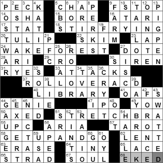 0207-11: New York Times Crossword Answers 7 Feb 11, Monday