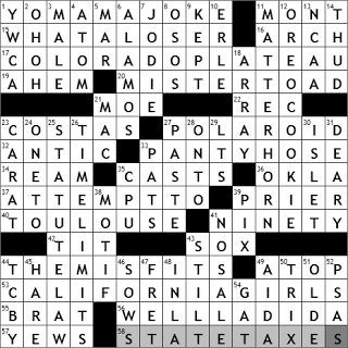 0212-11: New York Times Crossword Answers 12 Feb 11, Saturday