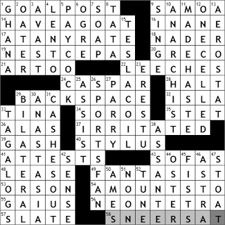 0218-11: New York Times Crossword Answers 18 Feb 11, Friday