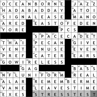 0219-11: New York Times Crossword Answers 19 Feb 11, Saturday