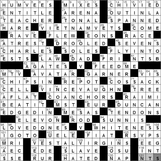 0227-11: New York Times Crossword Answers 27 Feb 11, Sunday