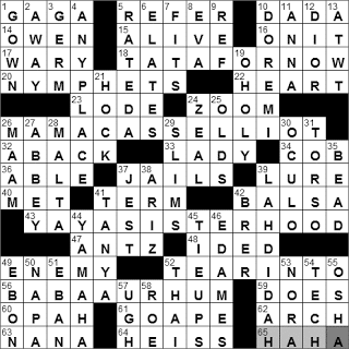 0228-11: New York Times Crossword Answers 28 Feb 11, Monday
