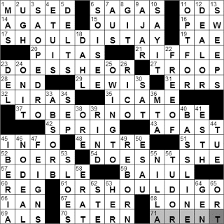 0307-11: New York Times Crossword Answers 7 Mar 11, Monday