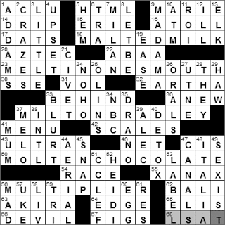 0314-11: New York Times Crossword Answers 14 Mar 11, Monday