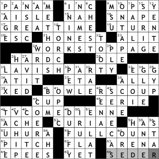 0316-11: New York Times Crossword Answers 16 Mar 11, Wednesday