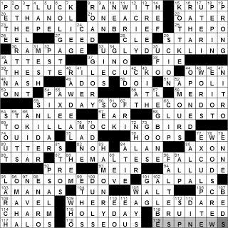 0320-11: New York Times Crossword Answers 20 Mar 11, Sunday