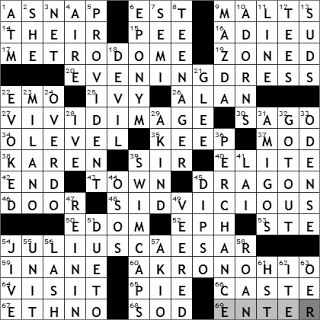 0323-11: New York Times Crossword Answers 23 Mar 11, Wednesday