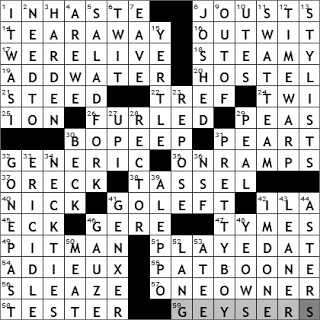 0325-11: New York Times Crossword Answers 25 Mar 11, Friday