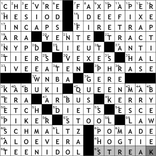 0326-11: New York Times Crossword Answers 26 Mar 11, Saturday