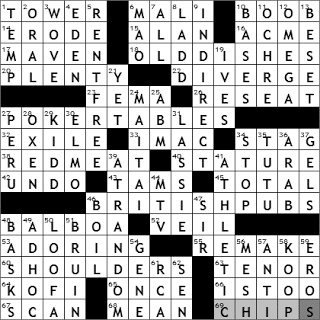 0328-11: New York Times Crossword Answers 28 Mar 11, Monday