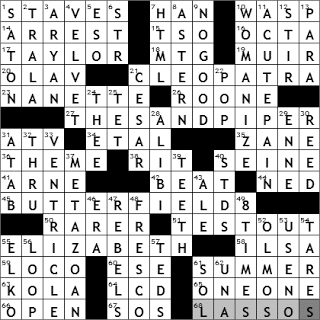 0329-11: New York Times Crossword Answers 29 Mar 11, Tuesday