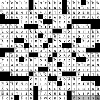 0403-11: New York Times Crossword Answers 3 Apr 11, Sunday