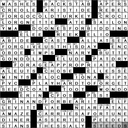 0410-11: New York Times Crossword Answers 10 Apr 11, Sunday