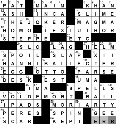 0411-11: New York Times Crossword Answers 11 Apr 11, Monday