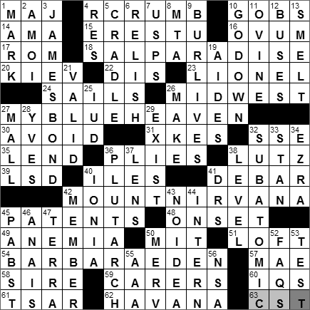 0412-11: New York Times Crossword Answers 12 Apr 11, Tuesday