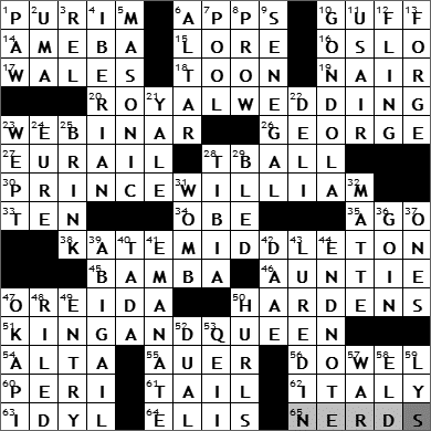 0428-11: New York Times Crossword Answers 28 Apr 11, Thursday
