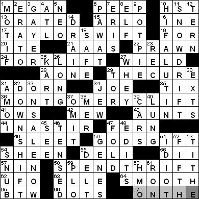 0502-11: New York Times Crossword Answers 2 May 11, Monday