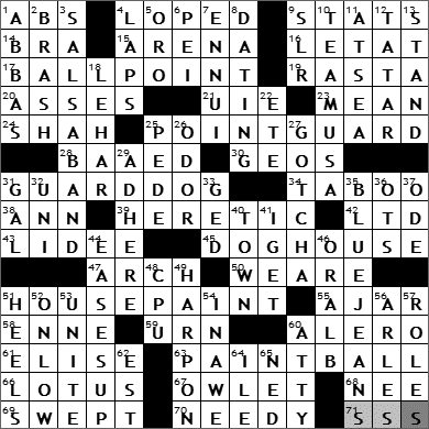 0510-11: New York Times Crossword Answers 10 May 11, Tuesday