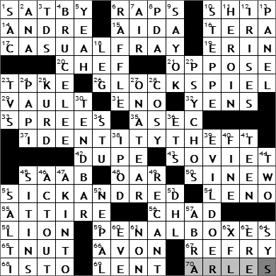 0512-11: New York Times Crossword Answers 12 May 11, Thursday