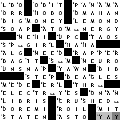 0519-11: New York Times Crossword Answers 19 May 11, Thursday