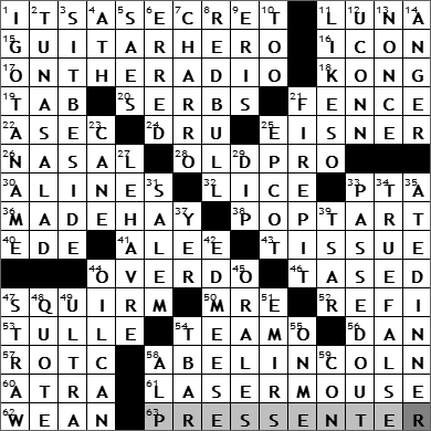 0528-11: New York Times Crossword Answers 28 May 11, Saturday