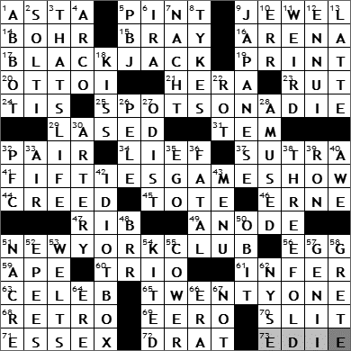 0531-11: New York Times Crossword Answers 31 May 11, Tuesday