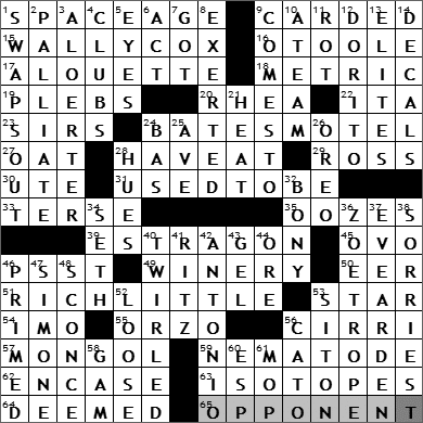 0603-11: New York Times Crossword Answers 3 Jun 11, Friday